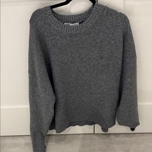 Zara Heather Gray Women's Crew Neck Top